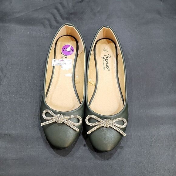 BRAND NEW LYNX JEWEL BOWNOT EMBELLISHMENTS SLIP-ON WOMEN"S FLAT - Picture 4 of 14